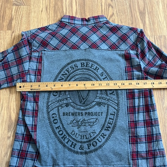 Guinness Beer Flannel Shirt upcycled unisex Size Small S - Picture 5 of 7